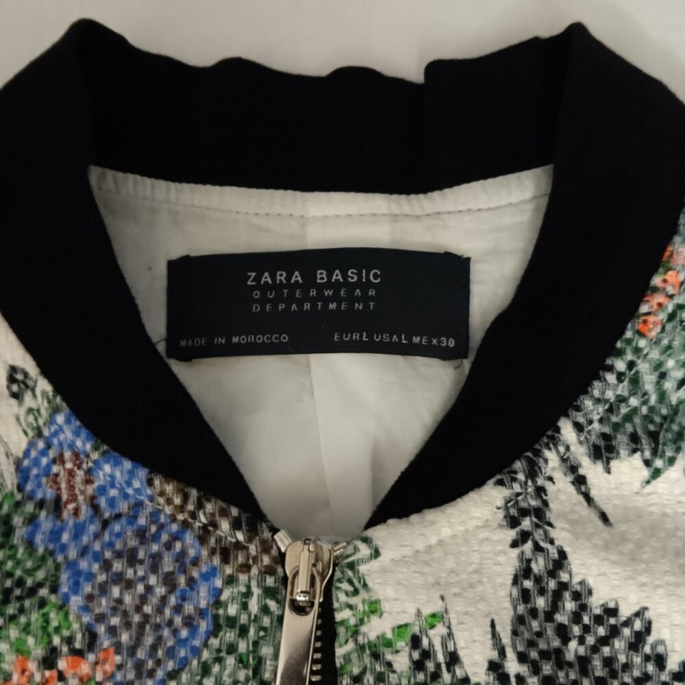 ZARA BASIC EMBROIDERY FLORAL PRINT BOMBER JACKET - Picture 8 of 15